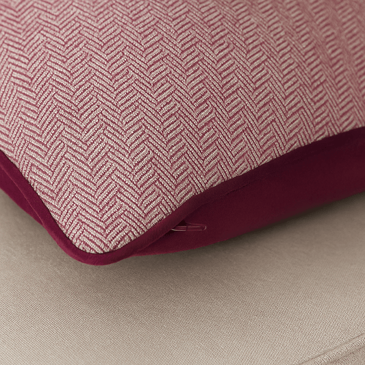Paoletti (Riva Home) Cushions BLENHEIM GEOMETRIC CUSHION – BERRY 45 × 45 cm | Jacquard Front & Soft Velvet Reverse by Paoletti