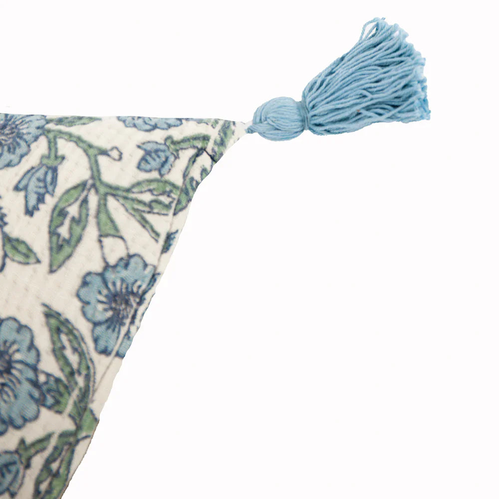 Paoletti (Riva Home) Cushions DELPHINE FLORAL TASSELLED CUSHION by Paoletti