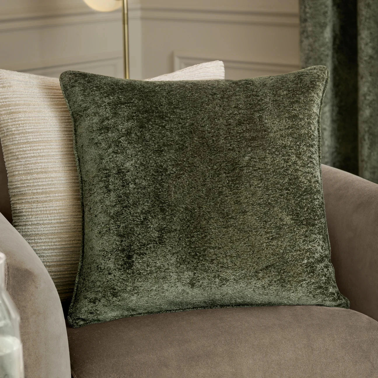 Paoletti (Riva Home) Cushions Malachite Green LUSTRE VELVET CUSHION by Paoletti