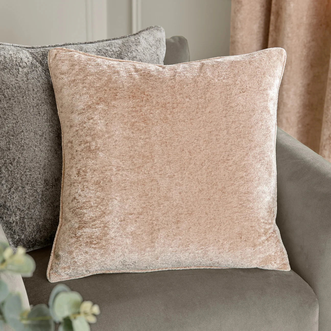 Paoletti (Riva Home) Cushions Oyster LUSTRE VELVET CUSHION by Paoletti