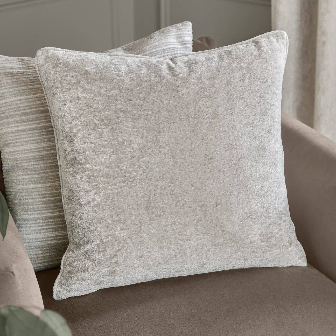 Paoletti (Riva Home) Cushions Silver LUSTRE VELVET CUSHION by Paoletti