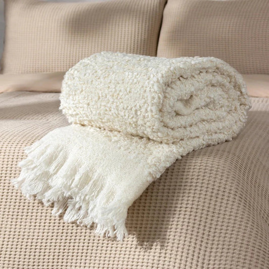 Paoletti (Riva Home) Throw Ecru Ulsmere Soft Throw by Furn
