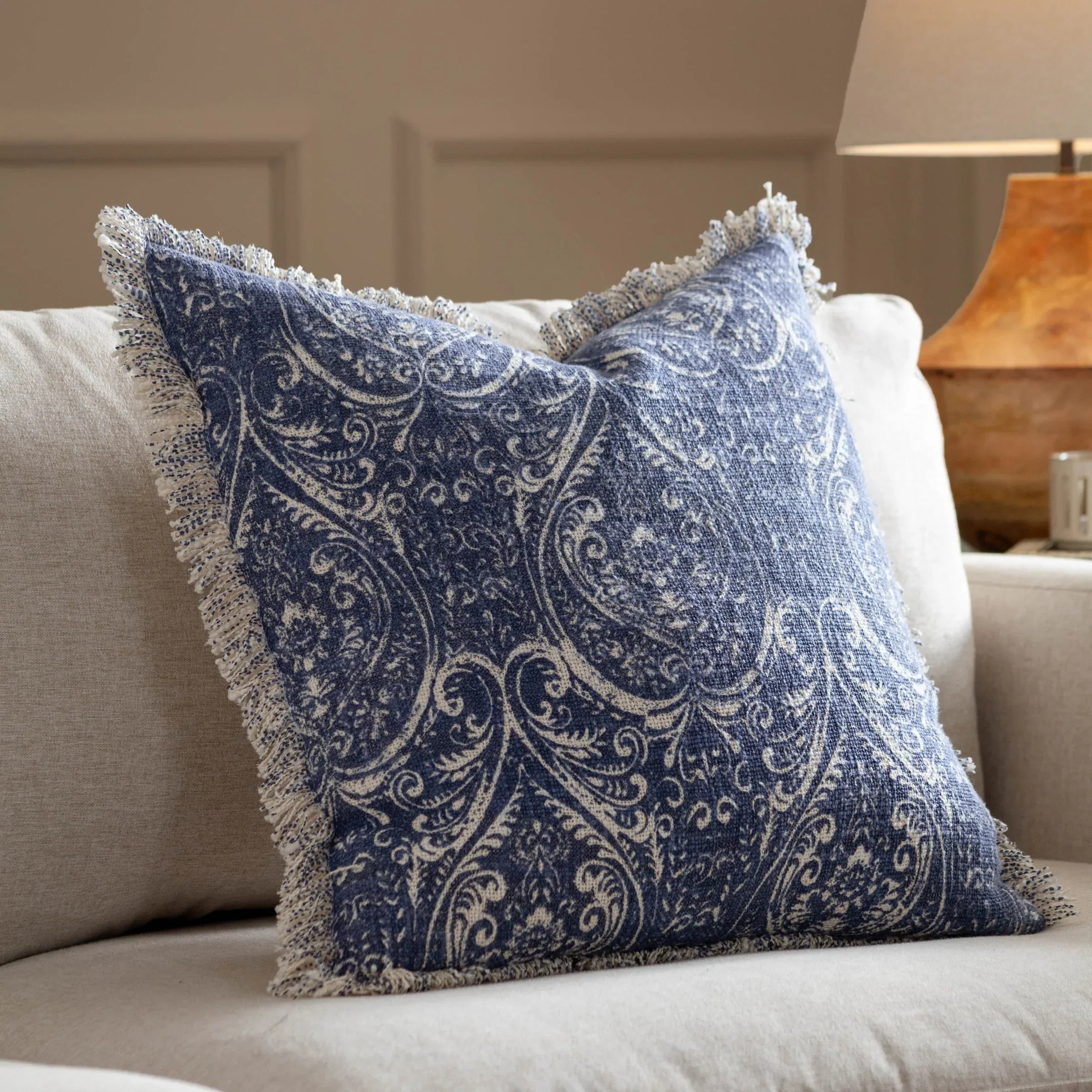 Paoletti Seventy Three (Riva Home) Cushions SEVENTY THREE DURELLE CUSHION DELPH BLUE by Paoletti Seventy Three