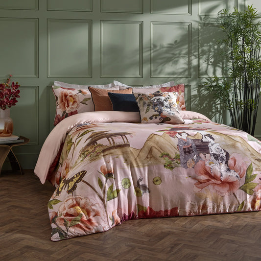Paoletti Seventy Three (Riva Home) Duvet Cover set GEISHA 100% COTTON DUVET COVER SET |BLUSH| by Paoletti