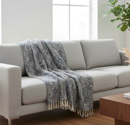 Paoletti Seventy Three (Riva Home) Throw Paoletti - Seventy Three Durelle Printed Throw Delph Blue