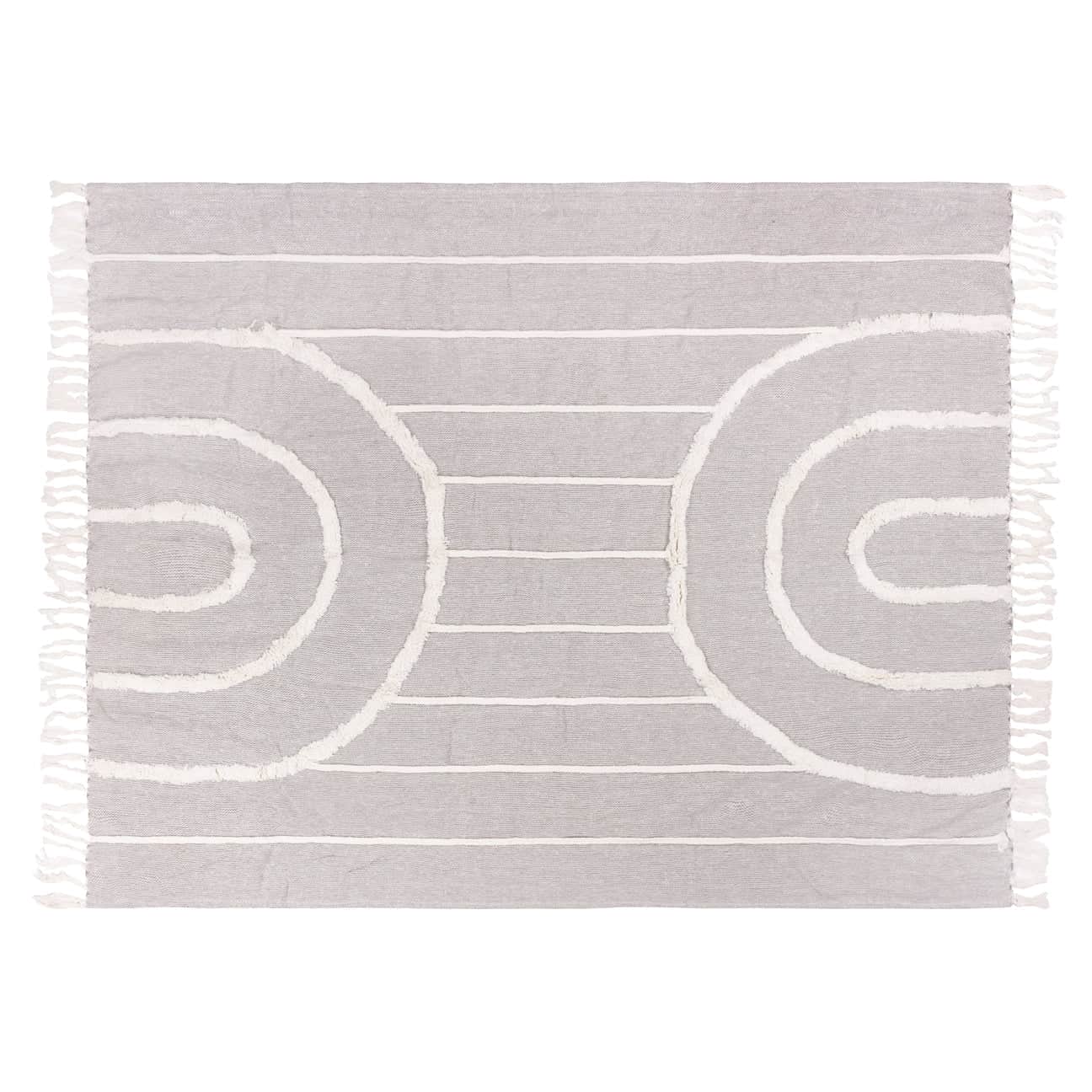 Riva home Throw 🌈 Tufted Rainbow Throw – Grey by Riva Home