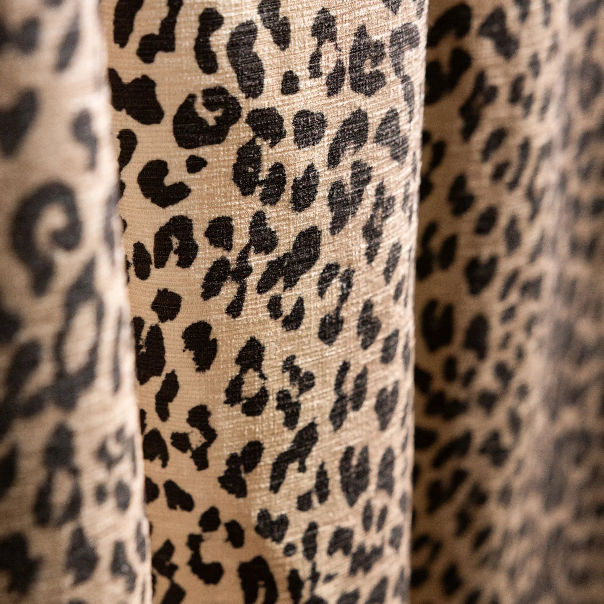 Rockett St George (Riva Home) Curtains LEOPARD LUXE BLACKOUT PENCIL PLEAT CURTAINS - NATURAL by Rockett St George