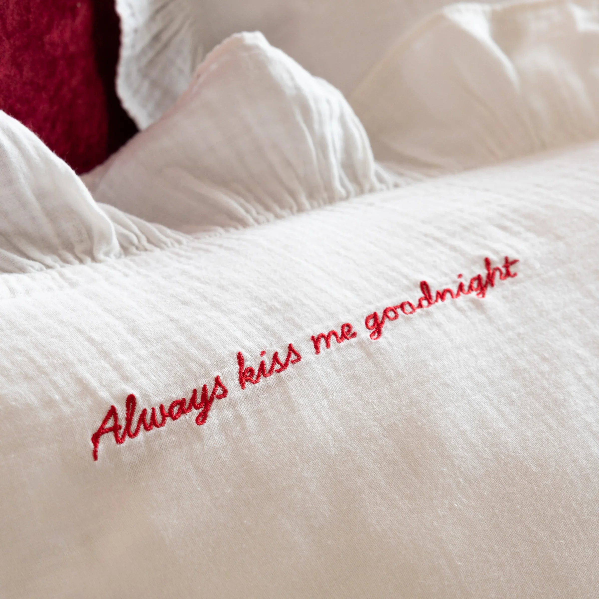 Rockett St George (Riva Home) Duvet Cover set LOVE NOTE FRILL COTTON DUVET COVER SET WHITE by Rockett St George