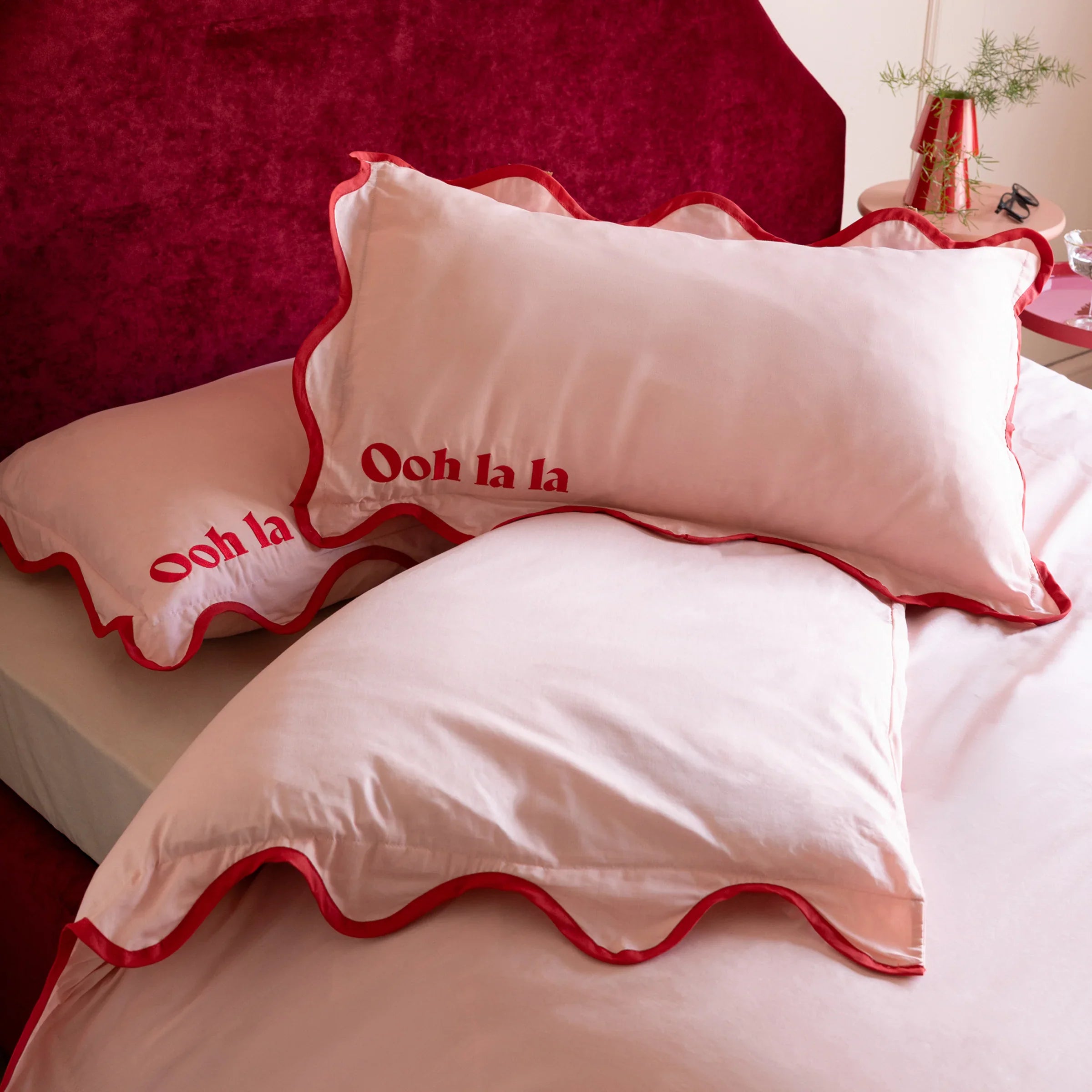 Rockett St George (Riva Home) Duvet Cover set OOH LA LA LA COTTON SCALLOP DUVET COVER SET PINK by Rockett St George