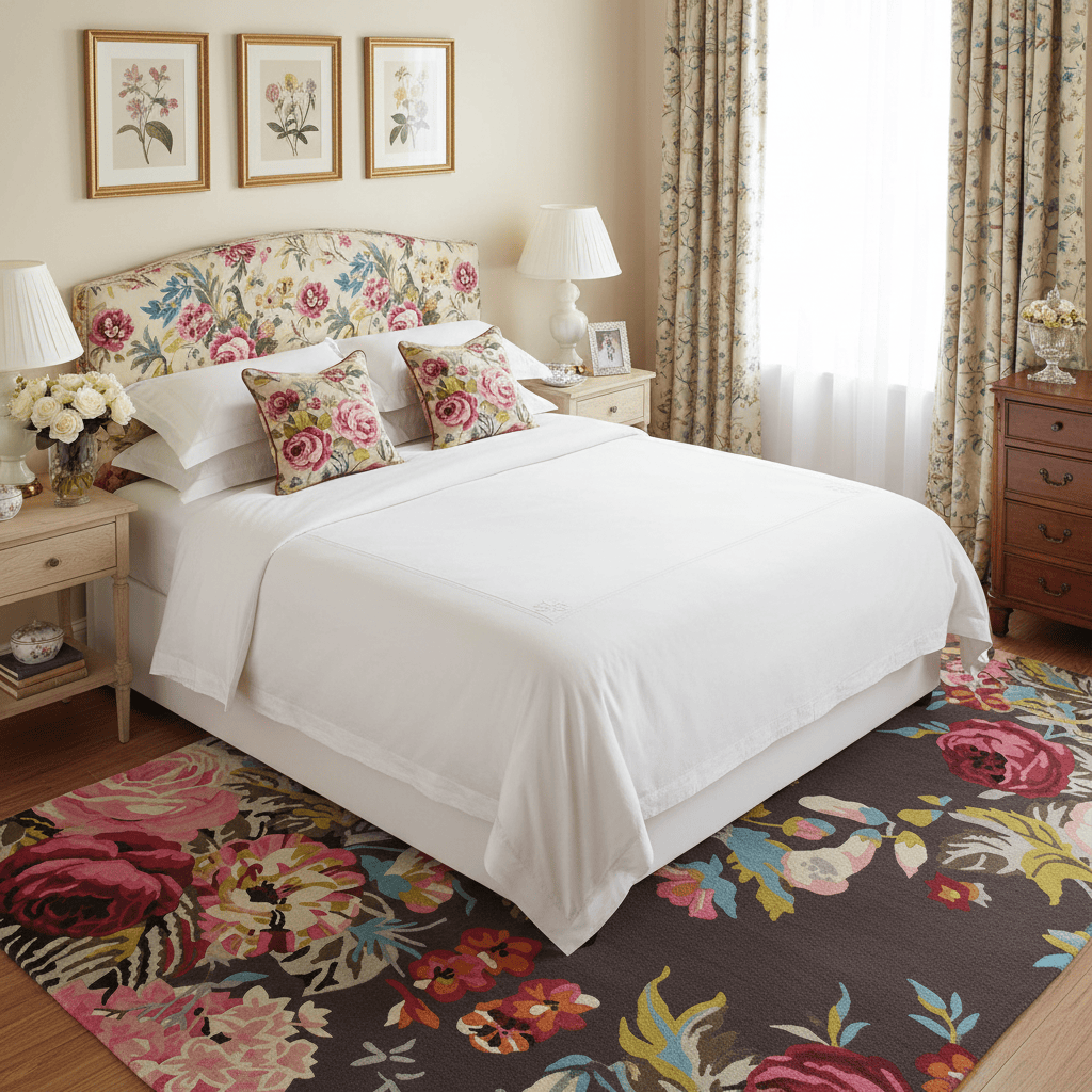 Sanderson (Brink & Campman) Designer Rugs 140 centimetres by 200 centimetres (approx. 4 foot 7 inches by 6 foot 7 inches) / Rosewood SANDERSON STAPLETON PARK AREA RUG by Brink and Campman