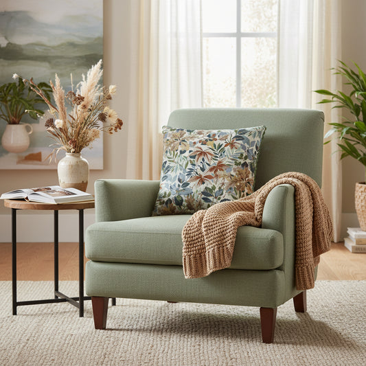 Sanderson (Riva Home) Sanderson Cushion Sanderson Robin's Wood Duck Feather Filled Cushion – Forest/Rust (50x50cm)