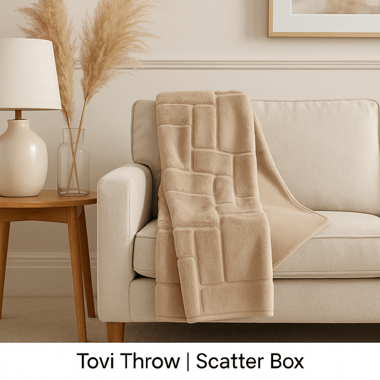 Scatter Box Bedspread Tovi Throw Natural Faux-Fur | 130 × 170 cm by Scatter Box