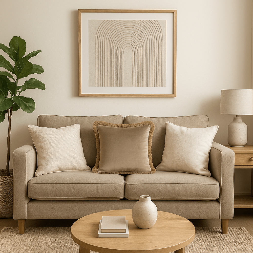 Scatter Box Cushions Elodie Fringed Cushion Taupe | 43 × 43 cm Feather-Fill by Scatter Box