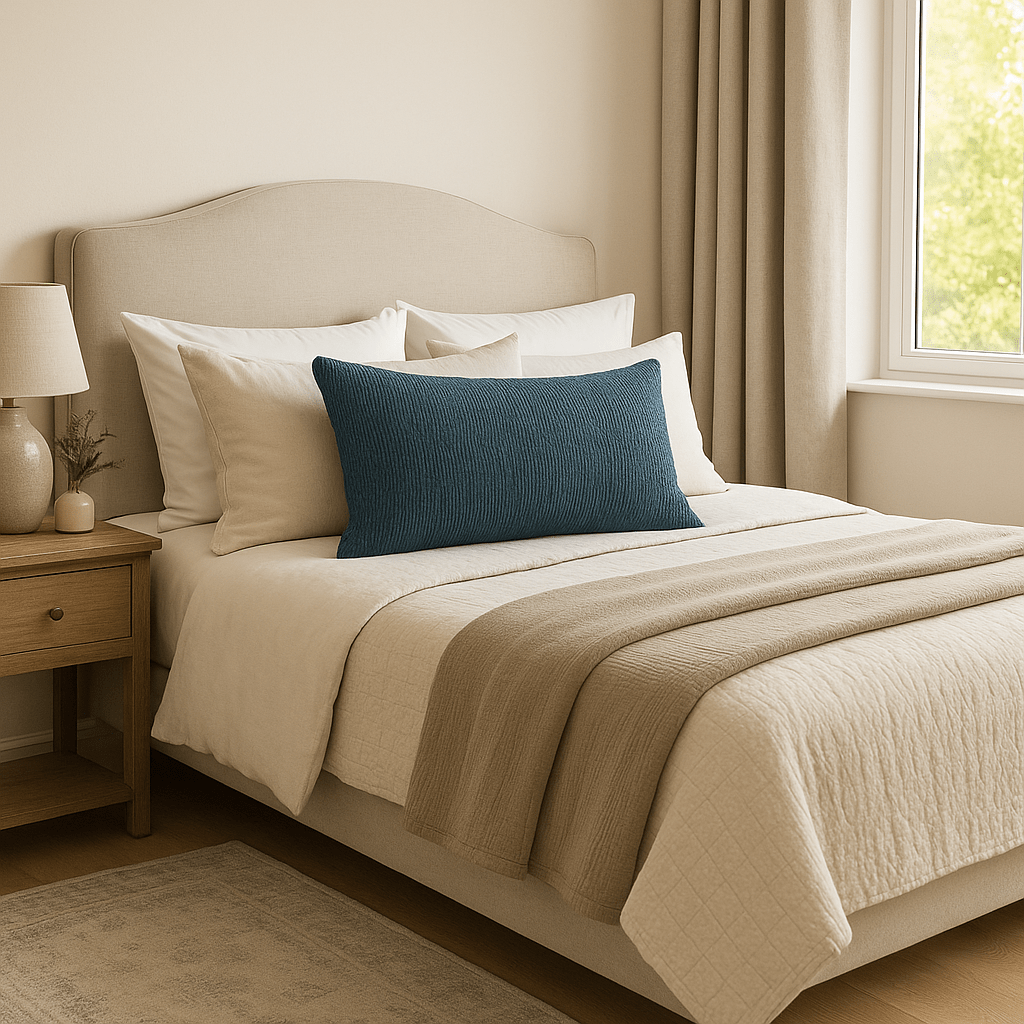 Scatter Box Cushions Piper Cushion Blue | 50 × 70 cm Feather-Fill by Scatter Box