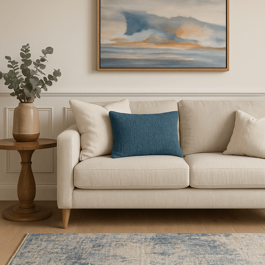 Scatter Box Cushions Piper Cushion Blue | 50 × 70 cm Feather-Fill by Scatter Box