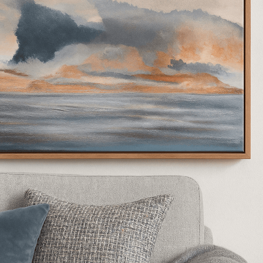 Scatter Box Framed Print Alder Framed Canvas Blue / Grey | 122 × 76 × 4 cm by Scatter Box