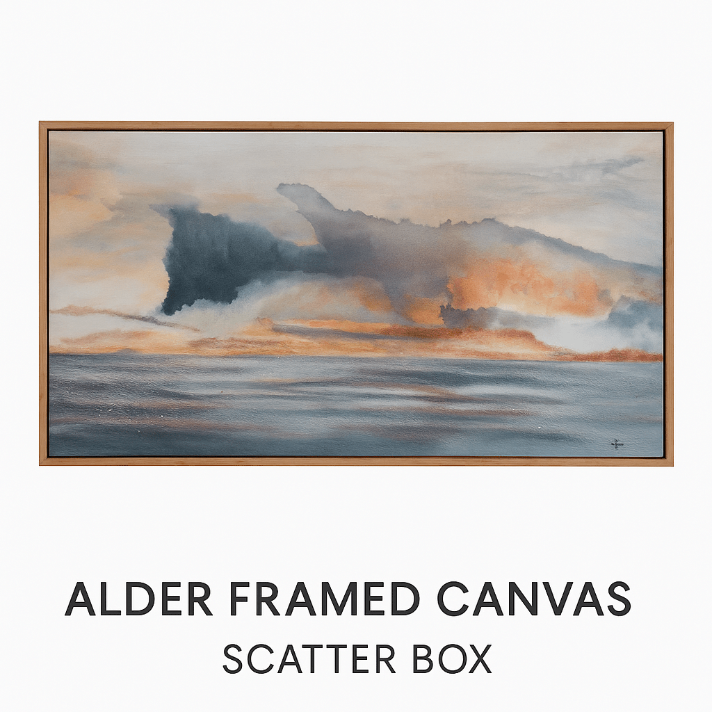 Scatter Box Framed Print Alder Framed Canvas Blue / Grey | 122 × 76 × 4 cm by Scatter Box