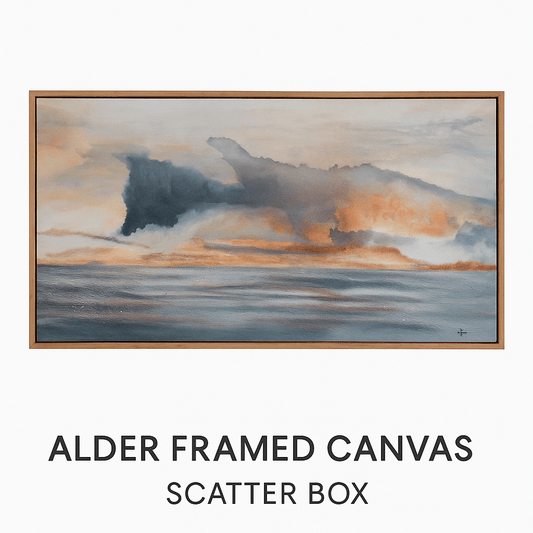 Scatter Box Framed Print Alder Framed Canvas Blue / Grey | 122 × 76 × 4 cm by Scatter Box