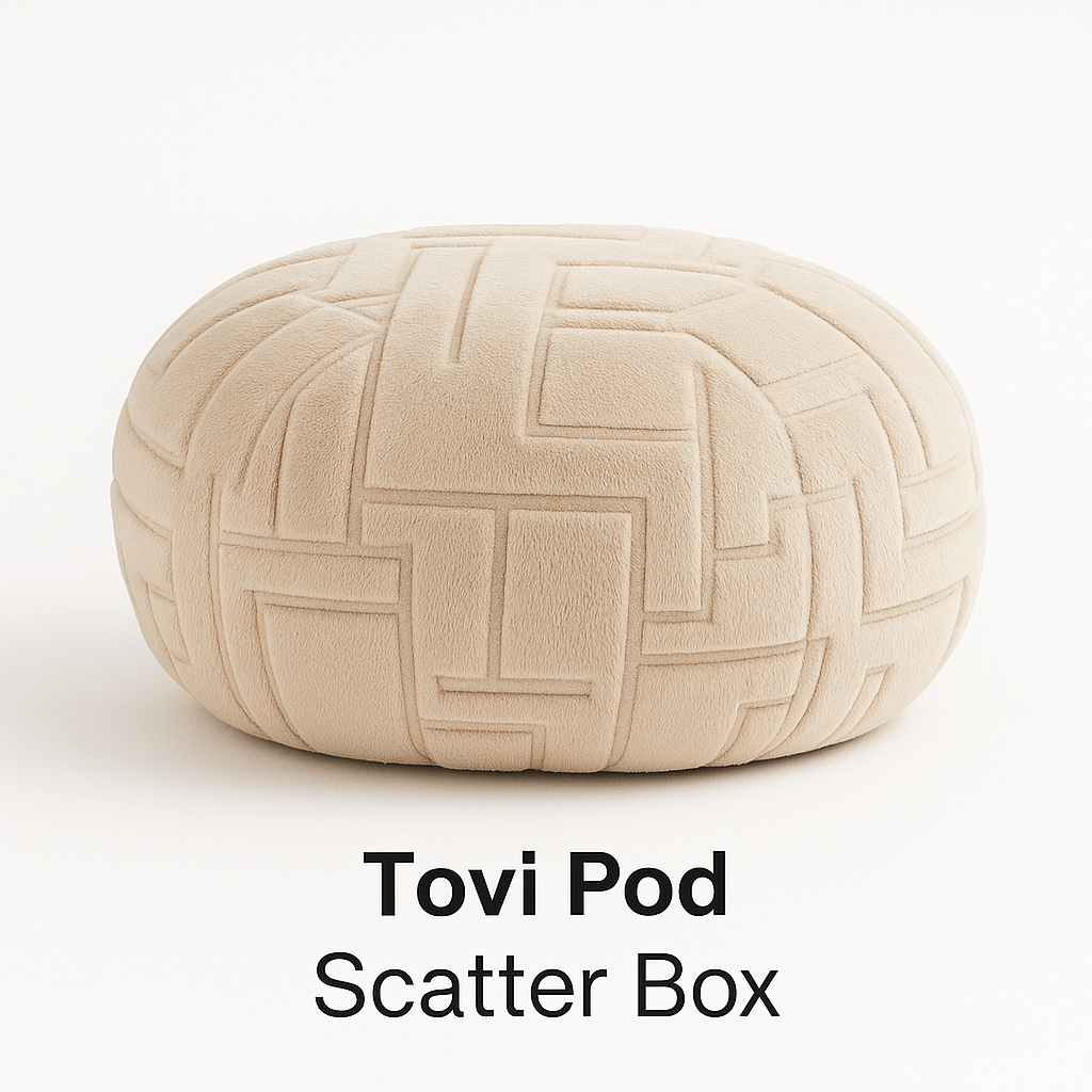 Scatter Box Ottoman Tovi Natural Pod (65x65cm) by Scatter Box