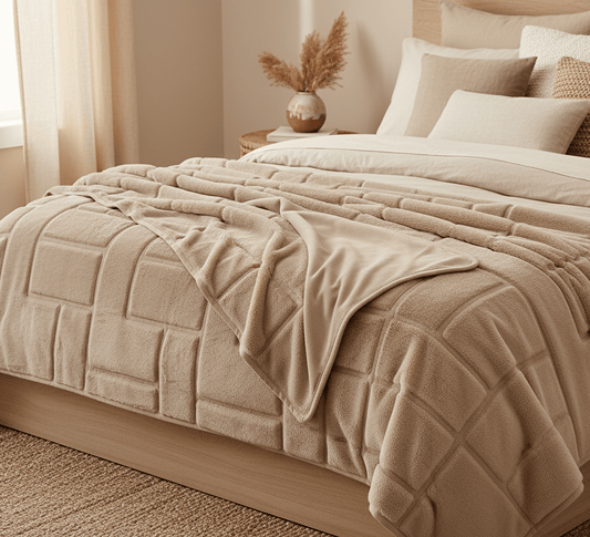 Scatter Box Throw TOVI THROW NATURAL FAUX FUR by Scatter Box