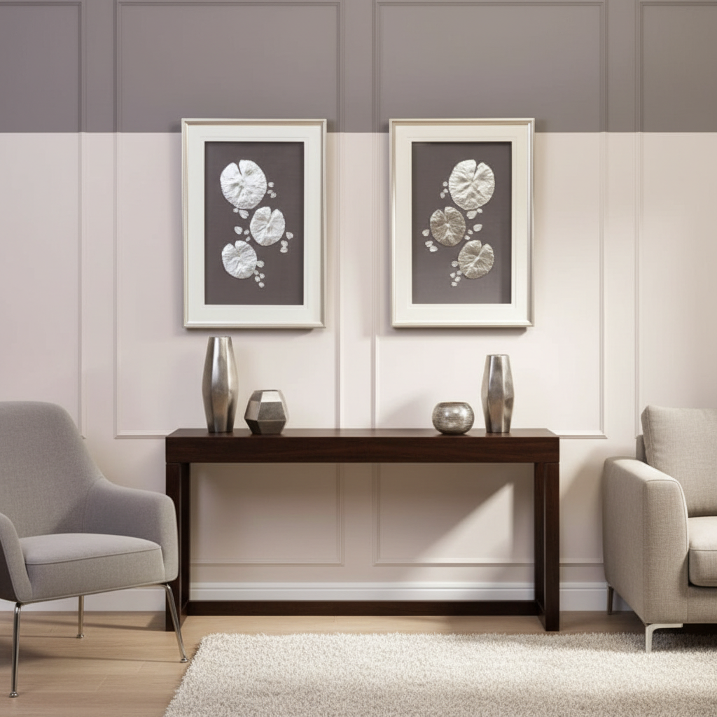 simply HAZEL Carving SILVER LEAF DESIGN FRAMED WALL ART