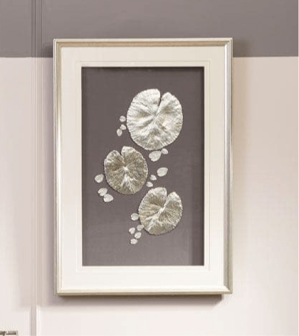 simply HAZEL Carving SILVER LEAF DESIGN FRAMED WALL ART