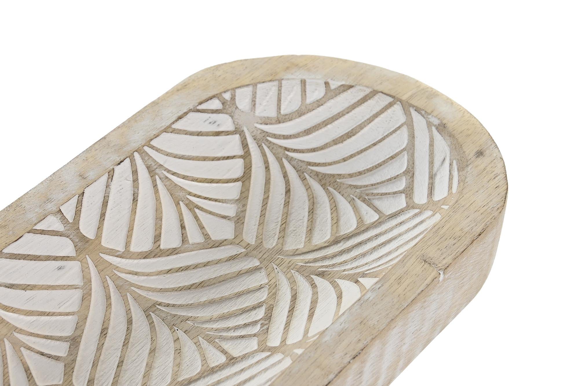 simply HAZEL CENTREPIECE MANGO NATURAL LEAVES TRAY