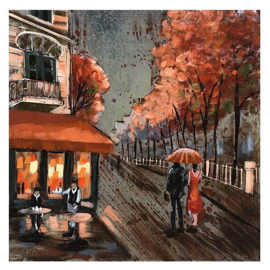 simply HAZEL Handmade Wall Decor Autumn in Paris – Handmade 3D Metal & Acrylic Wall Art (80 x 80 cm)