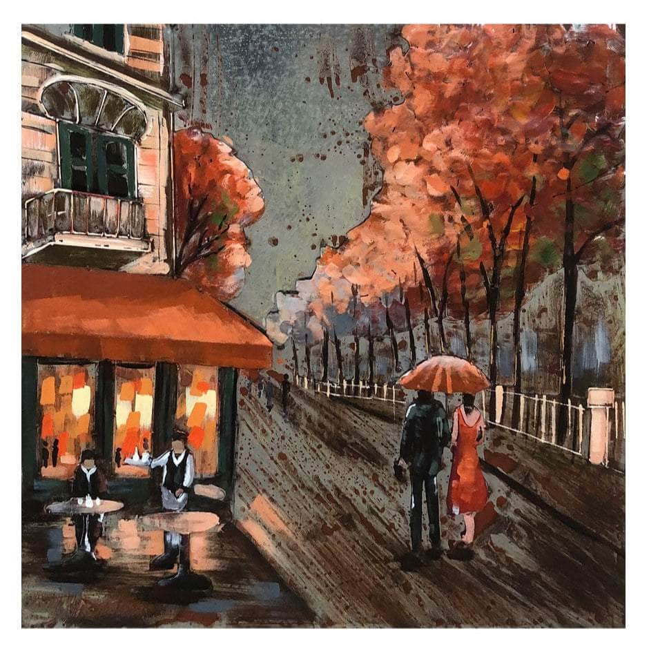 simply HAZEL Handmade Wall Decor Autumn in Paris – Handmade 3D Metal & Acrylic Wall Art (80 x 80 cm)