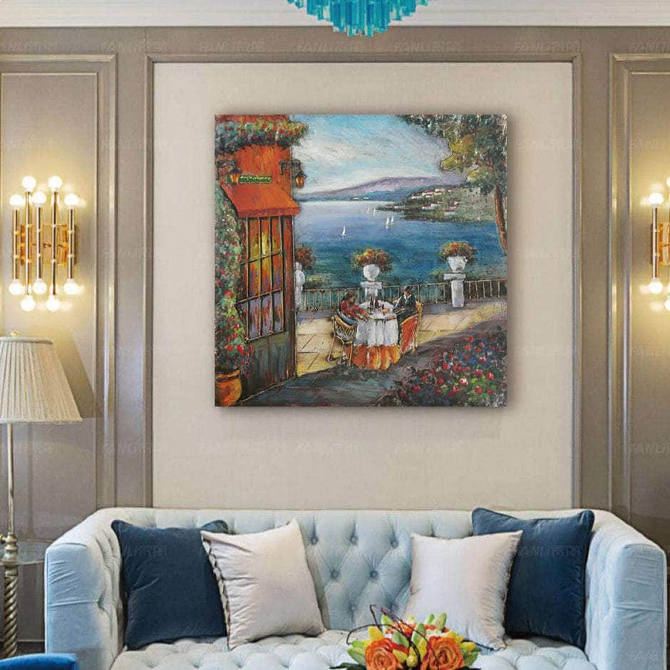 simply HAZEL Handmade Wall Decor Italian Lakeside Romance – Handmade 3D Metal Wall Art (80 x 80 cm)