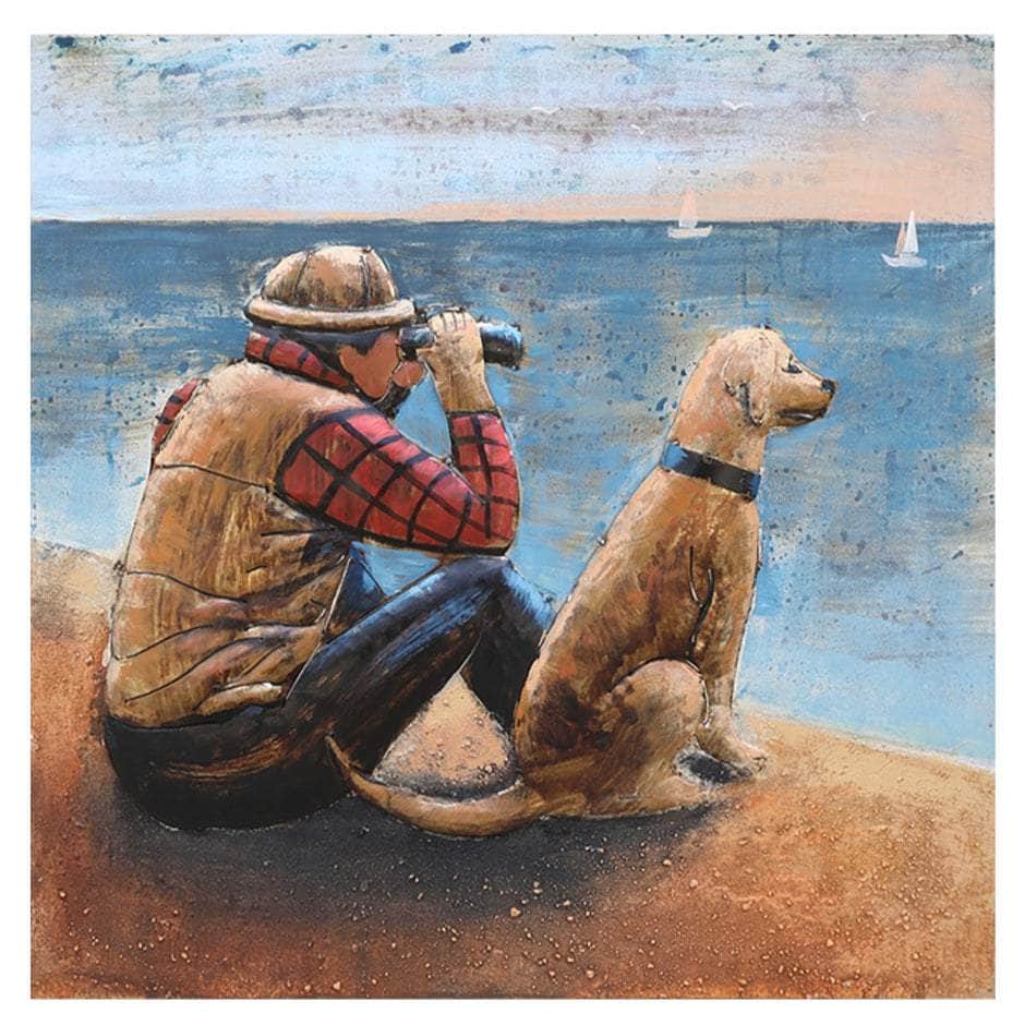 simply HAZEL Handmade Wall Decor Seaside Companions – Handmade 3D Metal Wall Art (80 x 80 cm)