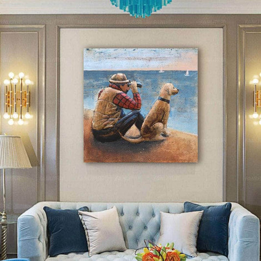 simply HAZEL Handmade Wall Decor Seaside Companions – Handmade 3D Metal Wall Art (80 x 80 cm)