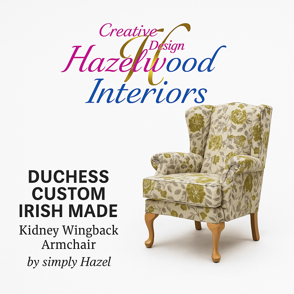 simply HAZEL Irish made Chair Duchess Custom Irish Made Kidney Wingback Armchair by simply Hazel