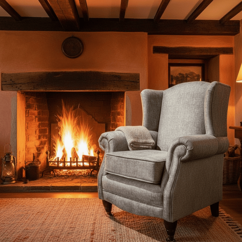 simply HAZEL Irish made Chair PRINCESS MAYA CUSTOM WINGBACK ARMCHAIR IN GREY
by simply Hazel