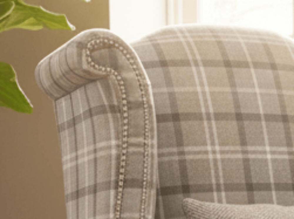 simply HAZEL Irish made Chair QUEEN ANNE CHAIR IN GREY CHECK by Simply Hazel