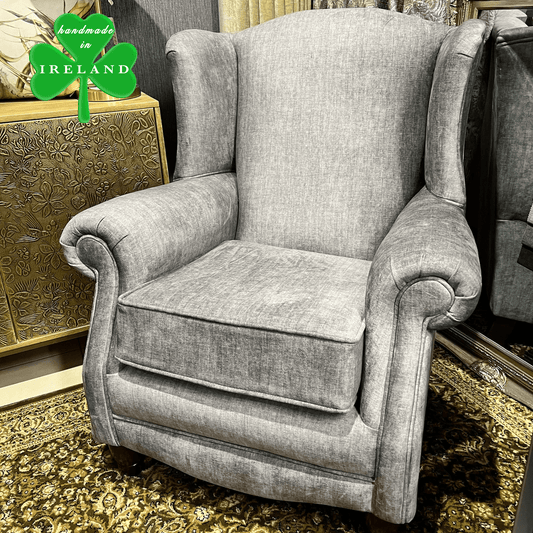simply HAZEL Irish made Chair simply Hazel Princess Maya custom wingback armchair in Grey (bespoke options available)