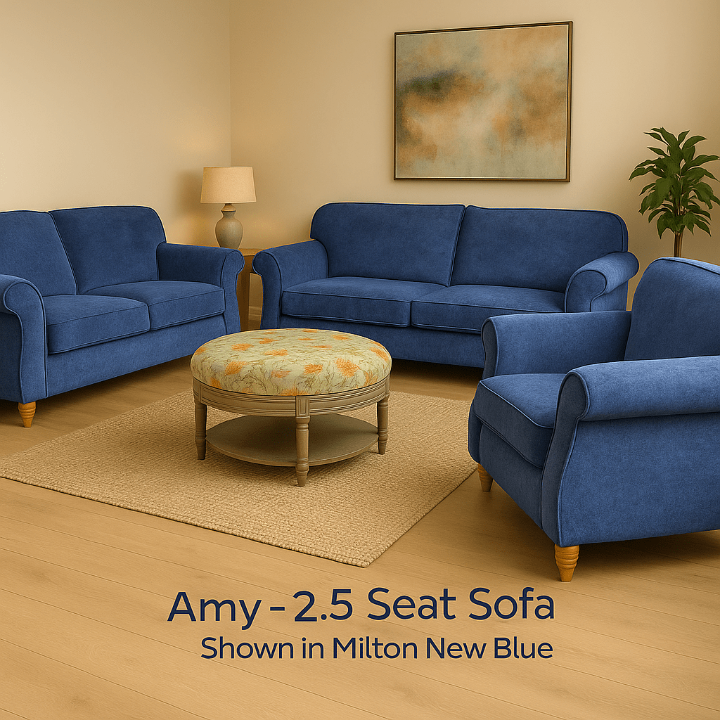 simply HAZEL Irish made Sofa Amy – 2.5 Seat Sofa in Milton New Blue by simply Hazel