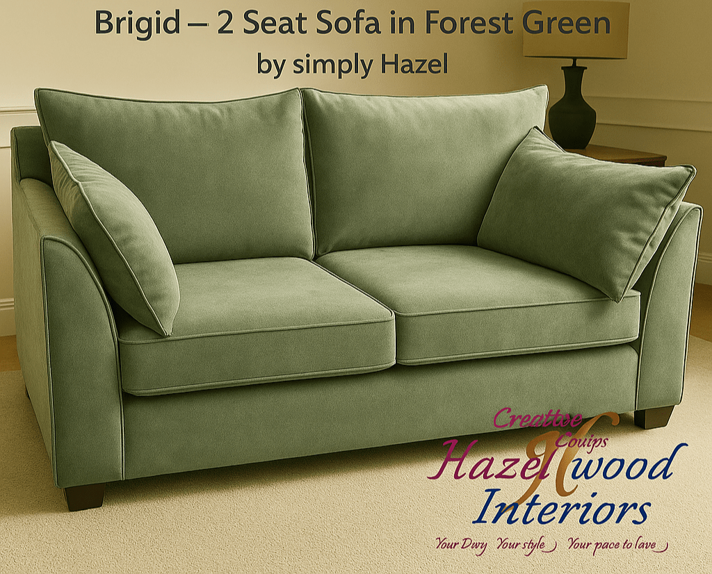 simply HAZEL Irish made Sofa Brigid – 2 Seat Sofa in Forest Green by simply Hazel