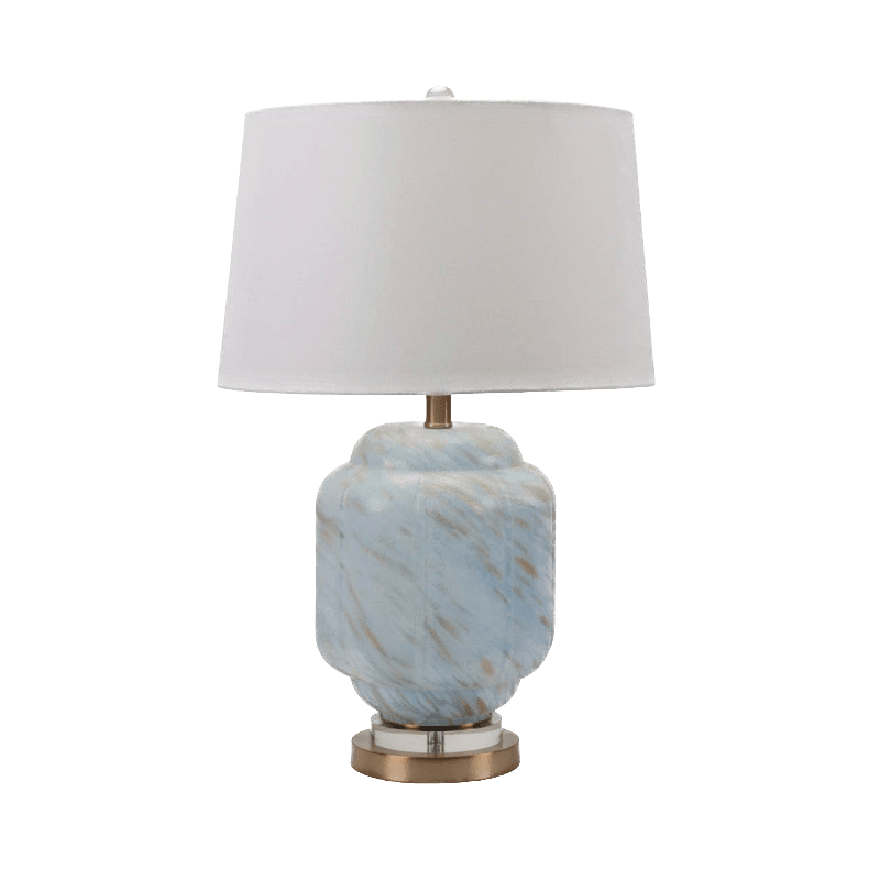 simply HAZEL Lamp 65cm Light Blue Glass Table Lamp