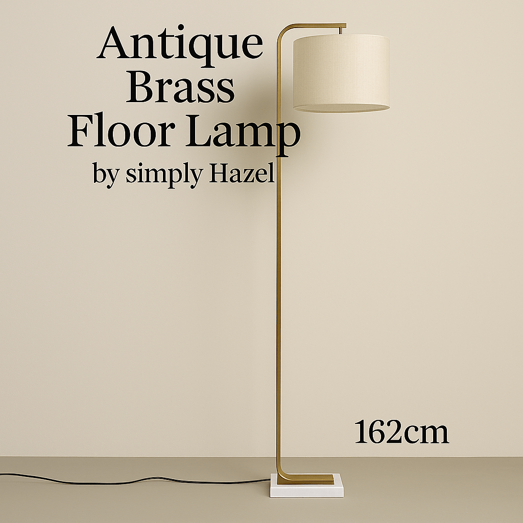 simply HAZEL Lamp Antique Brass Floor Lamp — 162 cm | simply Hazel