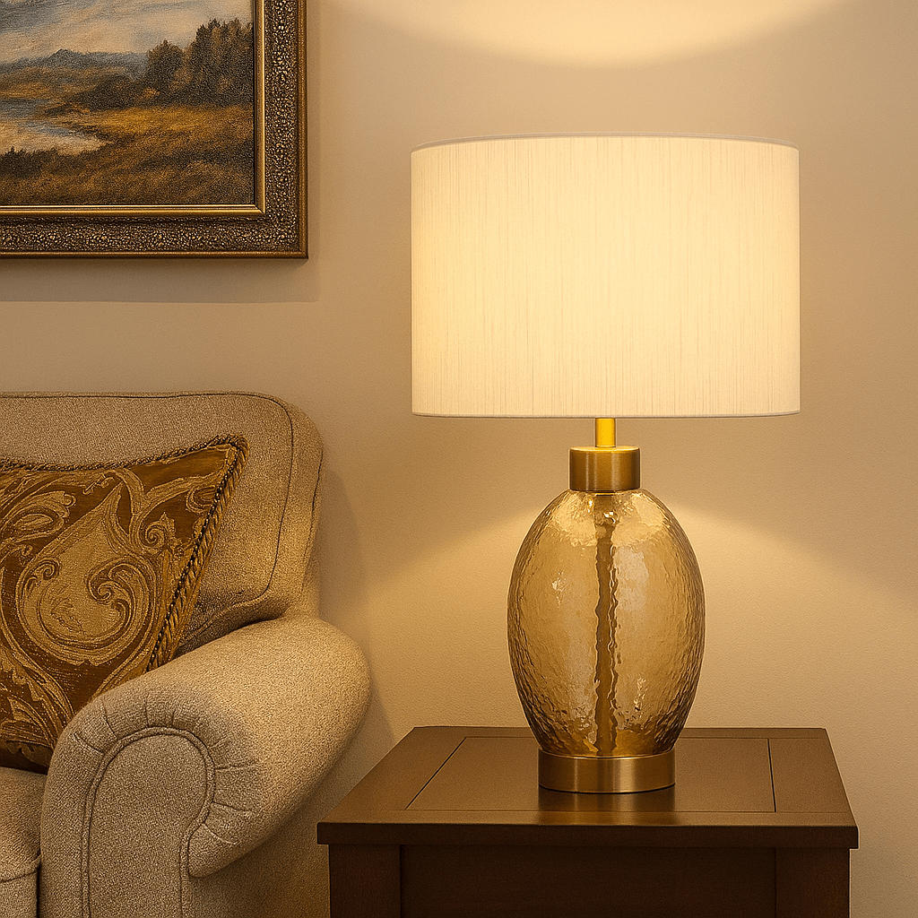 simply HAZEL Lamp Glass Hammered Effect Table Lamp — 73 cm | simply Hazel