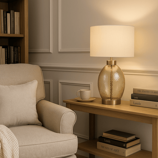 simply HAZEL Lamp Glass Hammered Effect Table Lamp — 73 cm | simply Hazel