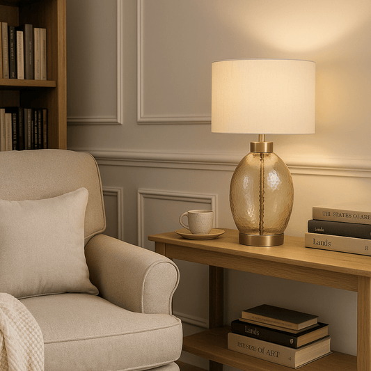 simply HAZEL Lamp Glass Hammered Effect Table Lamp — 73 cm | simply Hazel