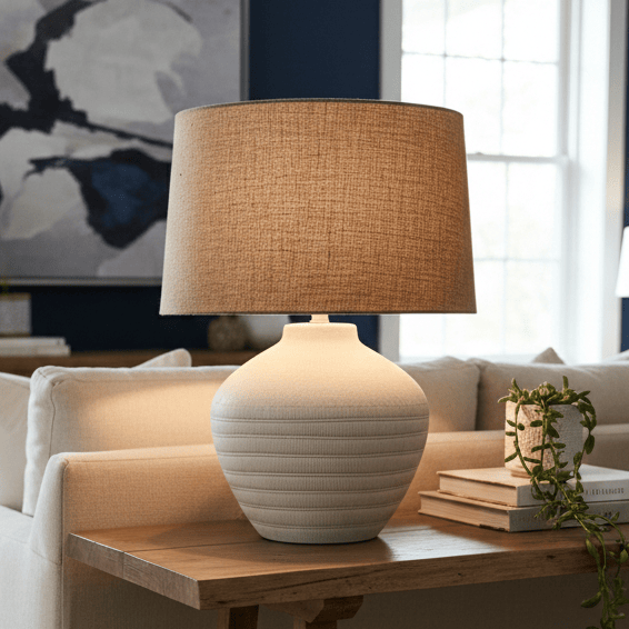 simply HAZEL Lamp Mocha CERAMIC WHITE WASH TABLE LAMP
by simply Hazel