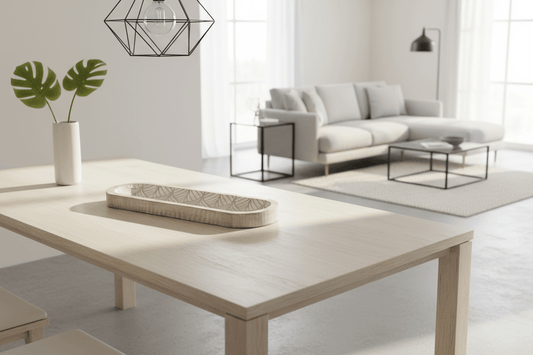 simply HAZEL Natural Mango Wood Accessory CENTREPIECE MANGO WOOD NATURAL LEAVES TRAY by simply Hazel