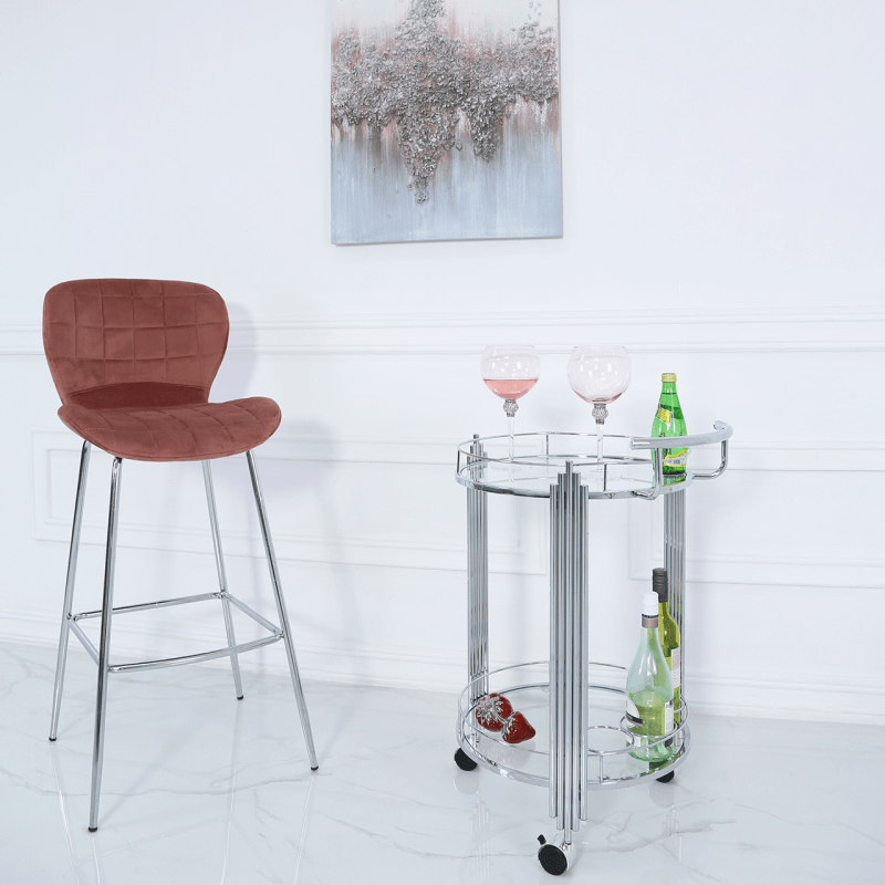 simply HAZEL Occasional Stool Cohen Clear Drinks Trolley