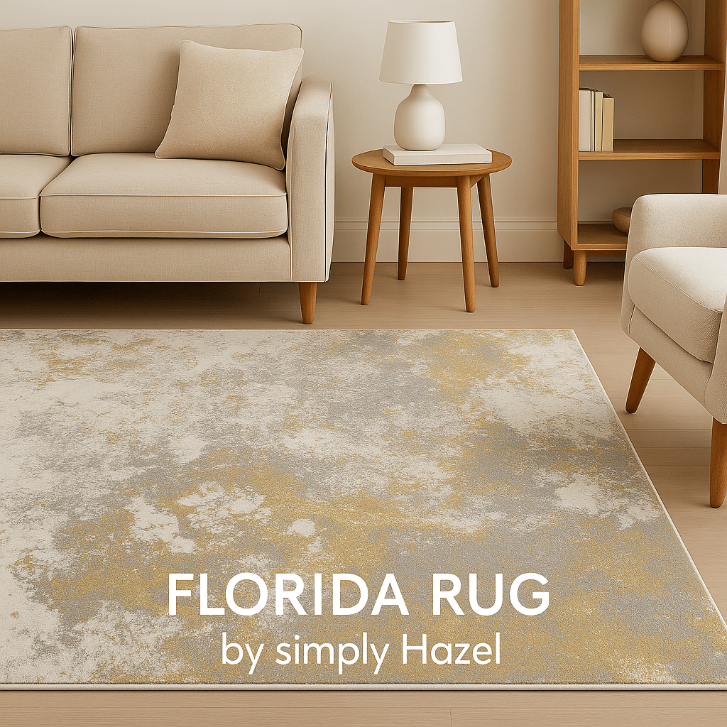 simply HAZEL Rugs Gold / 160cm x 230cm FLORIDA RUG | Blue | Gold | Cream | Multi | Beige by simply Hazel