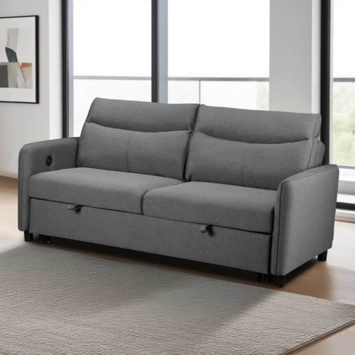 simply HAZEL Sofa-Bed Pepper (Light Grey) SHEILA GREY SOFA-BED by simply HAZEL