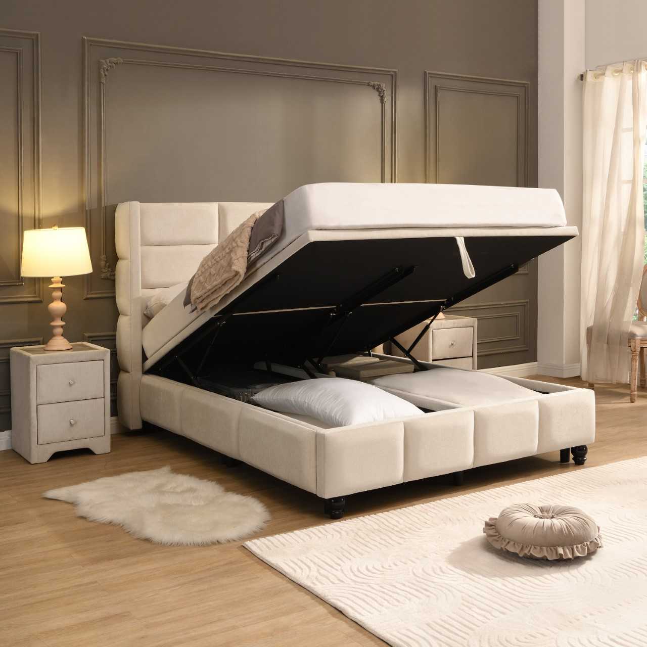 simply HAZEL Storage Bed Base & Headboard Double 4ft 6" ARMAGH STORAGE BED by simply HAZEL