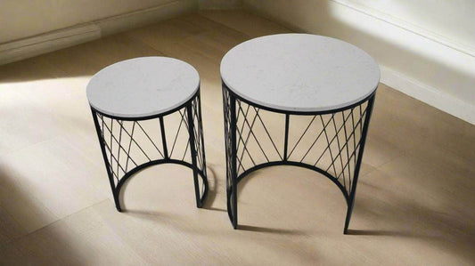 simply HAZEL Table simply Hazel Table Nest – Metal Black – 60cm & 50cm